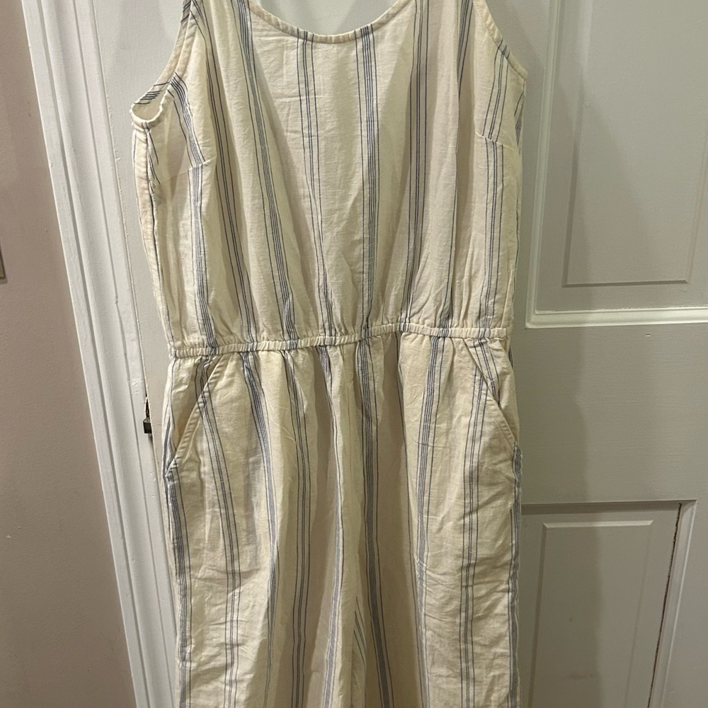 Garnet Hill NWt Striped Sleeveless organic cotton Jumpsuit